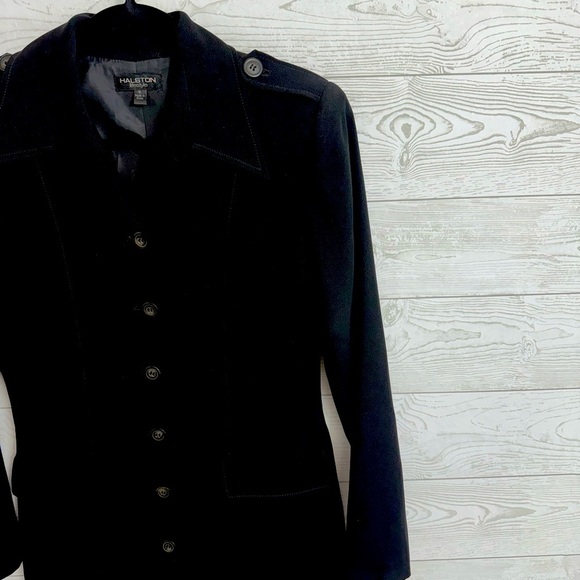 Halston Lifestyle Vintage women’s Black Midi Jacket. Size 8 - Picture 4 of 7